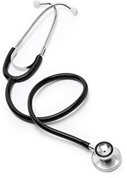 Fonendoscopio adulto de doble campana AARON®, fabricado en acero inoxidable. Diseñado con membrana sensible para una acústica óptima. Color negro. | Estetoscopio