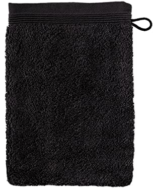 möve Superwuschel Waschhandschuh 20 x 15 cm aus 100% Baumwolle, black