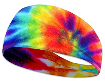Ethnische Batik-Stirnbänder für Damen und Herren, bunte Farbverläufe, rutschfest, leicht, Schweißbänder für Unisex, Regenbogen-Haarbänder