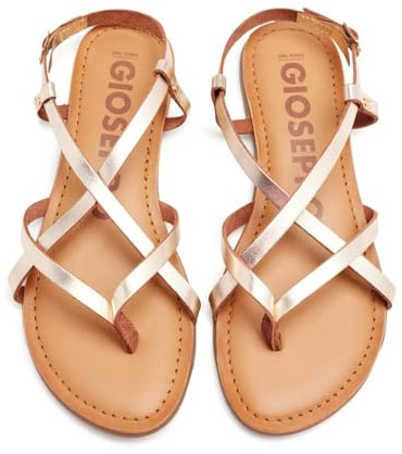 GIOSEPPO Sandalias Doradas Estilo Romana para Mujer lelex