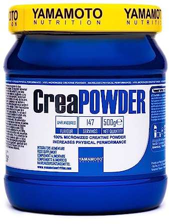 YAMAMOTO NUTRITION, CreaPOWDER 500 gr, Integratore Alimentare di Creatina Monoidrato in Polvere, Integratore per Sportivi Aumenta le Prestazioni Fisiche, Gusto Neutro