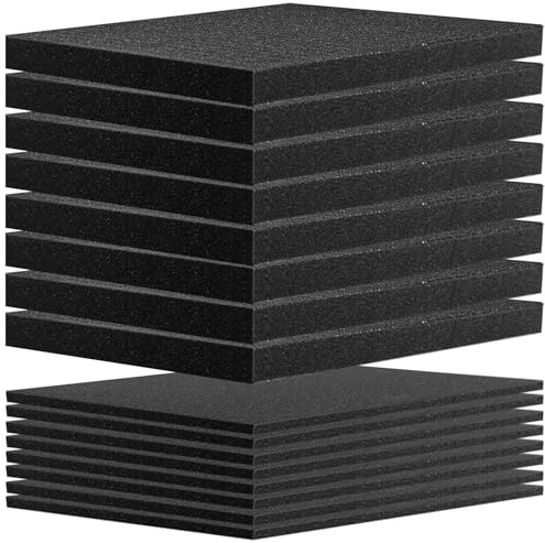 LDHHYH Kubskum, 8 stycken 300 x 300 x 25 mm/8 stycken 300 x 300 x 10 mm, rasterskum svart, skuminlägg verktyg