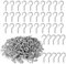 Tkxjry 40Pezzi Ganci a Vite in Argento,Ganci a vite,Ganci da avvitare,Ganci a Vite in Argento,Gancio a vite in acciaio inox,Gancio a Vite,per Legno Soffitto Parete, Impiccagione, Fai da te Artigianato