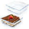 2 Stück Auflaufform Klein Glas, Transparent Mini Auflaufform mit Griff, Backofen und Mikrowellen Sicher, 15 x 13 x 4cm (0.4L)