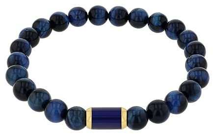 Amor Armband Edelstahl Herren Armschmuck, mit Tigerauge, 19 cm, Gold, Kommt in Schmuck Geschenk Box, 2040293