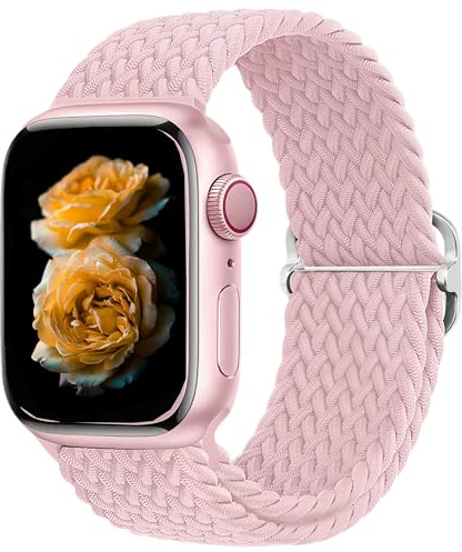 Justerbart Loop-band Compatible with Apple Watch Ultra3/2/1 SE3/2/1 Series11/10/9/8/7/6/5/4/3/2/1 – Vävdat, andningsbart nylonarmband med säker spänne (38/40/41/42/44/45/46/49 mm)