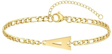 Joo&Rind Bracciale Donna Acciaio Bracciale Personalizzato con Iniziale Braccialetto oro 18k con Lettera Bracciali Gioielli Regalo Compleanno Festa della mamma