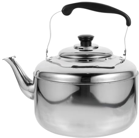 Zerodeko Hervidor de Agua Acero Inoxidable Capacidad Grande con Silbido para Estufas Gas y Cocinas Inducción Mango Antiescaldaduras Diseño Calentamiento Uniforme