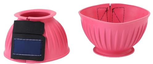 Tbest Horse Bell Boots Gummi Hovskydd Bekvämt Slitstark Flexibel 360 Graders Täckning för Ridträningstävling 1 par (Roseate)