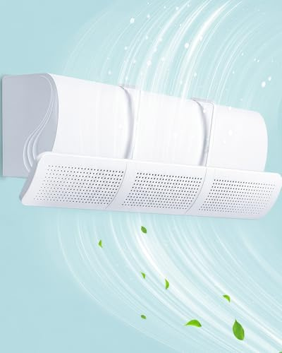 Deflettore Condizionatore, Deviatore Aria Condizionatore Regolabile 85cm in ABS, Deflettore Aria Condizionata Anti Soffiaggio Diretto per Split a Parete, Casa Ufficio Camera Bianco chochoyah