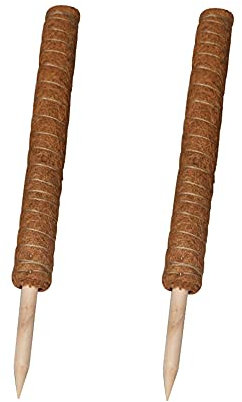 2 Pcs Plant Support Totem Pole Coir Moss Stick Stake Coco Coir Poles for Creepers Plant Support Extension Climbing Indoor Plants