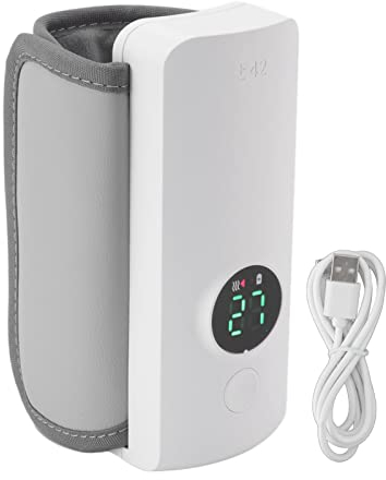 Zerodis Milchflaschen-Thermotasche, USB-Aufladung, Tragbare Konstante Erwärmung, Brustmaschine, Intelligente Digitalanzeige, Milchwärmer, Baby-Milchflaschen-Thermoheizung mit Batterie