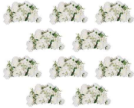 Inweder White Flowers Balls for Centerpieces: 14.2in Diam, 10 Pcs