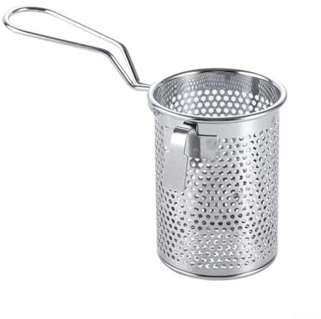 RANRAO Passoire alimentaire en acier inoxydable avec poignée, passoire à pâtes et nouilles (C)