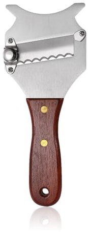 EIHI 1 Pezzi Affetta Tartufo, Affettatrice Professionale per Tartufo, Regolabile Affetta Verdure, in Acciaio Inox, Multifunzione, per Burro, Cioccolato, Formaggio, con Manico in Legno
