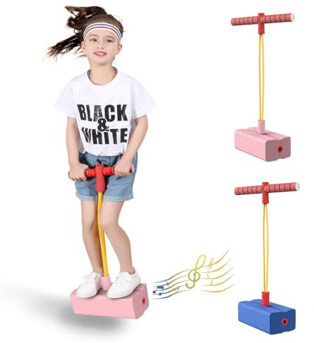 Oaygat Foam Pogo Stick Jumper Stick for Boys Girls Toddlers Bungee Jumper Jump Stick Pogo Stick Garden Toys Games High Elastic Foam Pogo Stick Bouncing Toys Kids Three Times Stretch Safe and Fun Gifts