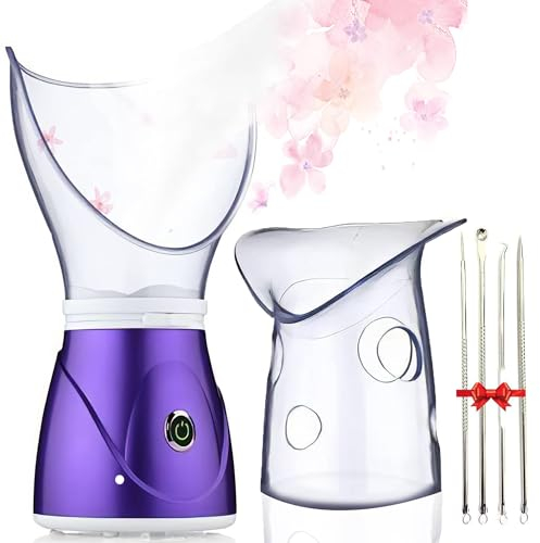 Apstour FS 60 viola sauna facciale, vaporizzatore facciale per la cura cosmetica del viso, apre i pori e idrata, vapore benefico, adatto anche per aromaterapia e inalazione