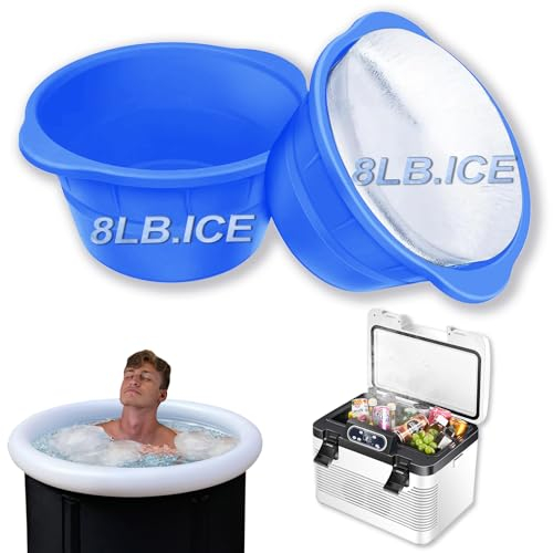 Ryvera 2 Pièces 7,24 Kg Moules à Glacons Moule Extra Larges et Épais Pour Bains De Glace, Grands à Glaçons Réutilisables En Silicone de Glaçons Pour Les Bains de Glace, Sauvez Votre Machine a Glacons