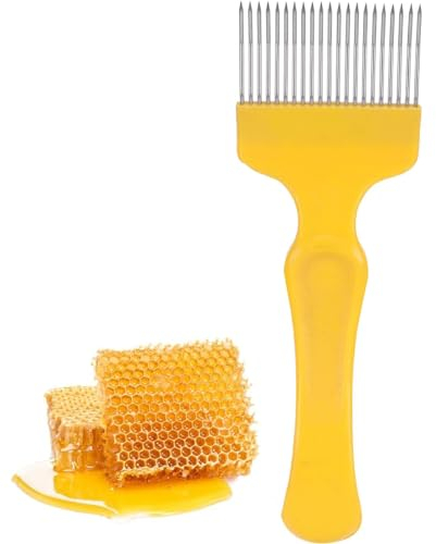 Edelstahl Entdeckelungs Gabel, Honig Kamm Imkereiausrüstung Zubehör, Bienen Gabel Entdeckelungsgabel Imker Bienenzucht Werkzeug mit 21 Zinken