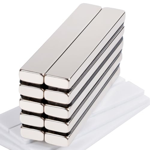 Aenienoe 10Piezas Imanes Neodimio Potentes Rectangulares 60x10x5mm Iman Adhesivos para Manualidades Refrigeradores de Pizarra Magnética Oficina Escuela Familia Magnet