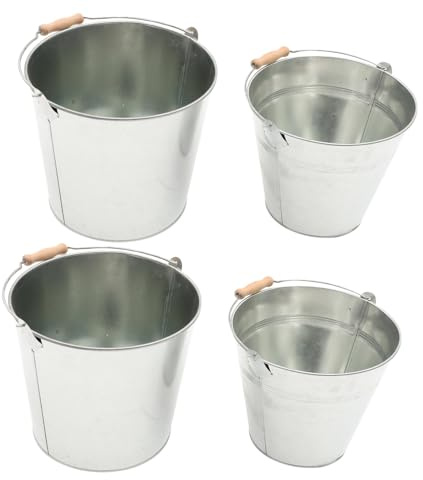 CIYODO 2pcs Large Capacity Iron BBQ Charcoal Barrel for Outdoor Grill Heavy Duty Holder Iron Ash Can for Charcoal BBQ and Burner Bin Storage