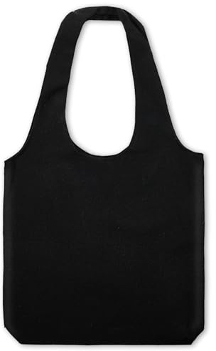 Exircy Cotton Bags, Blank Cotton Canvas Tote Bag Plain Large Reusable Shopping Bags for DIY, Gifts, Activity, 32 x 33 x 5cm, Black