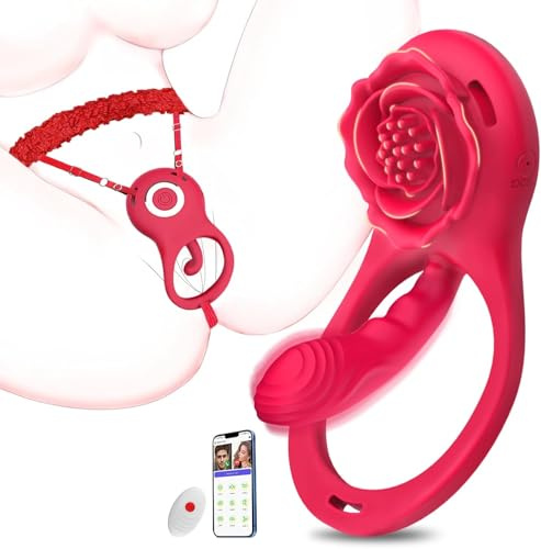 Vibradorador Mujer Juguetes Eróticos Para Pareja Sexuales Vibradorador Clítoris Mando Distancia APP 9 Modos Consoladores.. para Mujer con Vibración Punto G Sexualmujer Vibrador Femenino (Red)