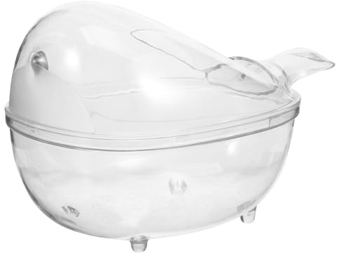 ULTECHNOVO Bañera Transparente para Hámster de Plástico, Caja de Baño Compacta para Animales Pequeños, Accesorio Práctico para Baño y Arena, Adecuado para Jerbos y Conejillos de Indias