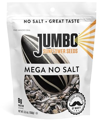 JUMBO SUNFLOWER SEEDS, Mega No Salt, 5.5-Ounce (Pack of 12)