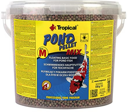 Pond Pellet Mix Size M 5L / 550g - Alimento Flotante básico para Peces de Estanque, bajo Contenido en fósforo no favorece la proliferación de Algas