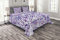 ABAKUHAUS Lavendel Tagesdecke Set, Lila Retro Artsy, Set mit Kissenbezügen Maschienenwaschbar, für Doppelbetten 264 x 220 cm, Violett-lila weiß
