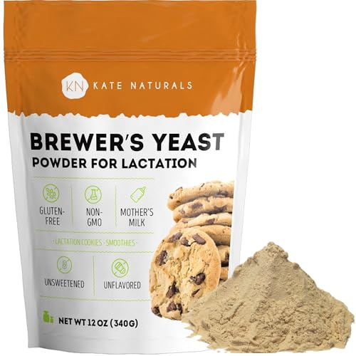 Kate Naturals Brewers Yeast Powder for Lactation Support, Nursing Moms,12oz