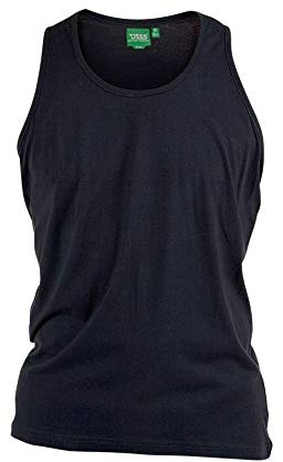 Mens Long Length Pure Cotton Muscle Vest Big Plus Sizes Medium to 8XL Black