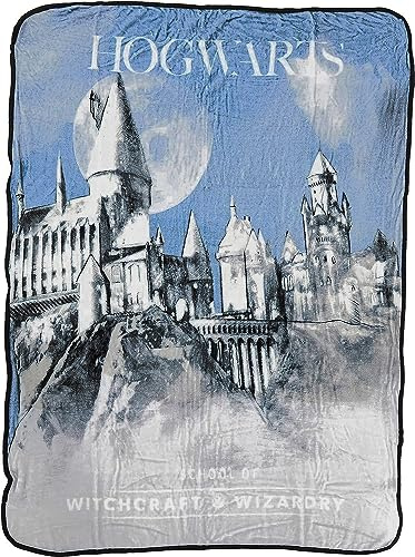 Northwest Harry Potter Micro Raschel Throw Blanket, Lightweight Breathable for Couch, Sofa, Cozy for All Seasons 46 x 60, Witchcraft and Wizardry