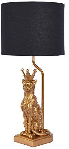 Tischleuchte Leopard Gold Schwarz Nachttischlampe (ohne Leuchtmittel) Panther Tischlampe Leuchte cw217 Palazzo Exklusiv