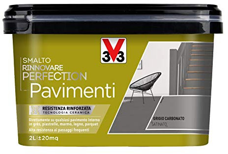 V33 Smalto Rinnovare Perfection Pavimenti Grigio Carbonato Satinato 2 L