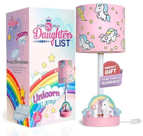 DAUGHTERS LIST Unicorn Lamp Decorative Light for Girls Room Décor – Colorful Unicorn Accent Lamp for Bedroom, Shelf, or Gift Display
