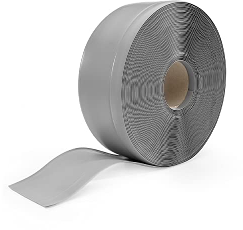 Quest Mjuk Golvlist, Mjuk Sockellist utan tejp – 70 mm x 20 mm – avslutningslist, bred böjbar list – för väggar, golv – PVC, flexibel, vattentät, dekorativ. (Grå, 15m)