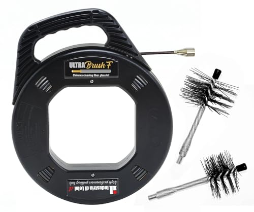 ULTRABrush,Nettoyage de la cheminée,Brosse ramoneur compatible avec tous les types de cheminées,Lot de 3 pièces avec distributeur pour une utilisation pratique et rapide