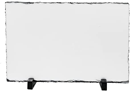 Sublimation Blank Slate Rock Heart Shape Customized Memorial Frame with Display Stands Sublimation Personalized Picture Frame for Heat Transfer Printing (Rectangle-20x30)