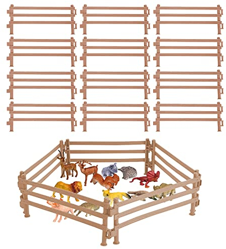 TZQFROCE Pferdezaun Spielzeug 40 Stück Pferd Corral Fechten Zubehör Spielzeug Miniatur Zaun Bauernhof Koppel Spielzeug Spielset Kunststoff Zaun für Scheune Koppel Pferd Stall