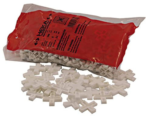 Fliesenkreuze 6 mm – 200 Stück | Kunststoff-Fugenhalter für Wand- & Bodenfliesen | Für gleichmäßige Fugenbreite | Dauerhaft in der Fuge | HEKA Qualitätswerkzeuge