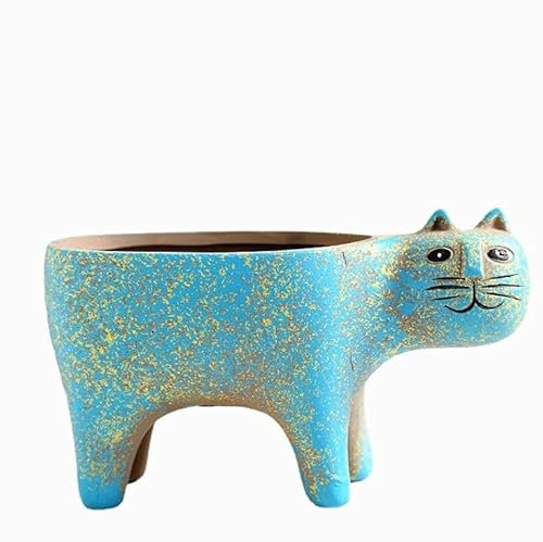 EatingBiting Retro Ceramic Cat Shape Succulent Plant Pot Cat Planter Decorative Soap Saver Tray Bathtub Sink Vintage Bar Soap Dish for Shower, Bathtub, Bathroom Sink, Kitchen Sink