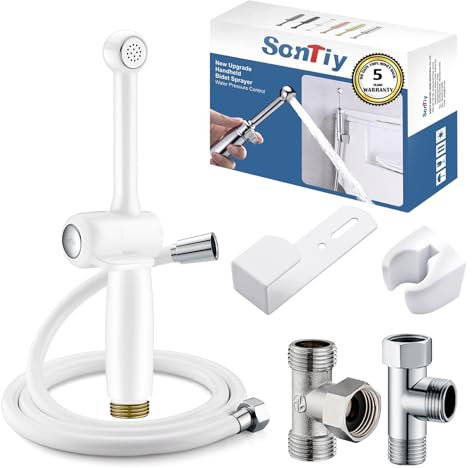 SonTiy Pulvérisateur de bidet pour toilettes, 20,1 cm pour toilettes, bidet à main réglable, en laiton massif, pulvérisateur de douche Shattaf pour hygiène personnelle, doré