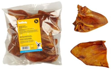 Boomy - Orecchie di maiale - Snack naturali per cani - Snack di carne secca per cani - 8 pezzi