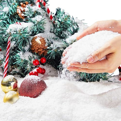 MagiSel Nieve Artificial, Nieve Falsa, Polvo Falso, Falsa para Decoración Navideña, Copos Artificiales, Decoración de Escena de Falsas para Manualidades y ambientes Festivos, 2pc
