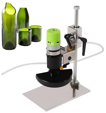 Repomanda, Cortador de botellas de cristal eléctrico, 150 W, 6000 R/min, juego de bricolaje, cortadora de botellas de vino, acero inoxidable, giratorio 360°, ajustable para manualidades, cristal