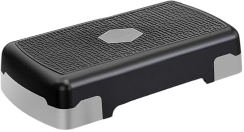 Aerobic Exercise Step Platform Pedal de ejercicio for gimnasio, ejercitador Cardio ajustable, antideslizante, estable, equipo Fitness portátil con soporte carga 200KG(Black Grey)