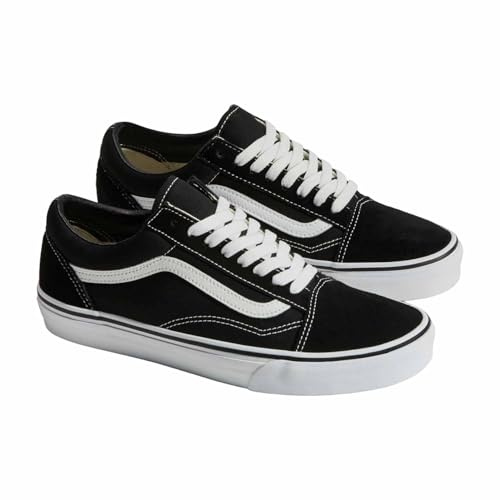 Vans Unisex Old Skool Classic Suede/Canvas Sneakers, Black White, 38 EU
