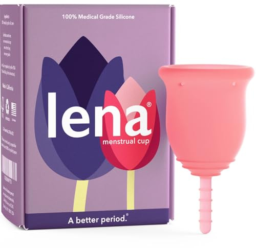 Lena Menstrual Cups, Reusable Period Cup, Tampons,Period Underwear and Menstrual Pads Alternative, Feminine Care, Silicone Menstrual Cup, Made in USA, Regular & Heavy Flow, Small, Pink